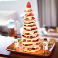パンケーキで作るクリスマスツリー